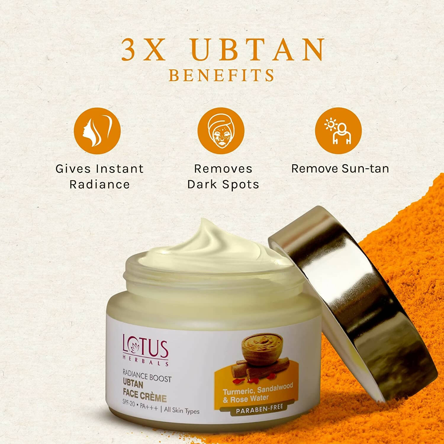 Lotus Herbals Radiance Boost Ubtan Face Cream | Grocsy