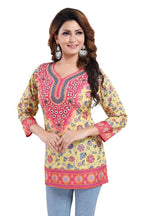Snehal Creations Alluring Faux Crepe Printed Short Kurti Tunic | Grocsy