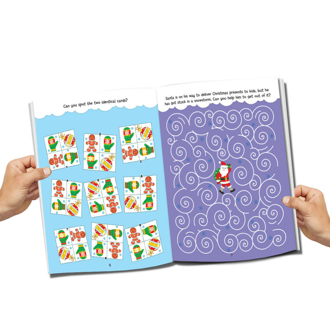 Dreamland Publications Christmas Activity Book for Kids – Fun Puzzles, Coloring, Mazes & More | Ages 4–8 | Grocsy