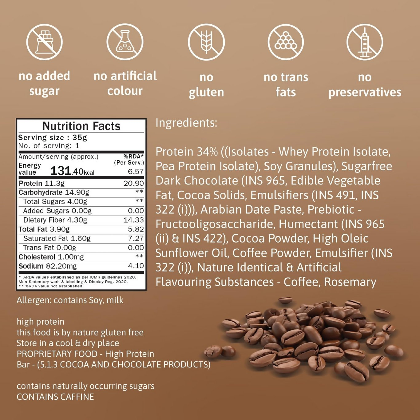 Phab Protein Bars With Protein Mocha Nut Fudge | Grocsy