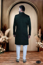 Joban Fashion Men's Green Satin Kurta with Pyjama | Grocsy