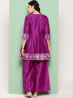 Ahalyaa Women's Traditional Wear Co-ods - Purple | Grocsy