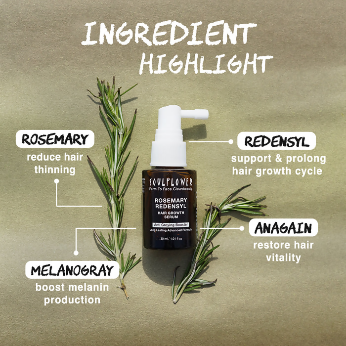 Soulflower Rosemary Redensyl Hair Growth Serum | Grocsy
