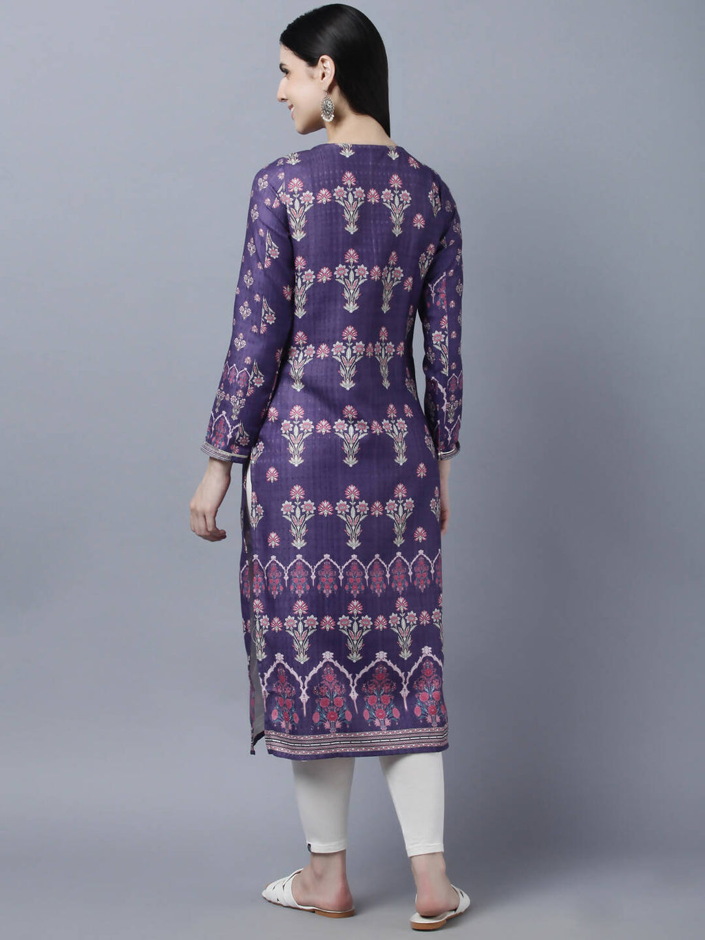 Myshka Women Purple Ethnic Motifs Printed Kurta | Grocsy