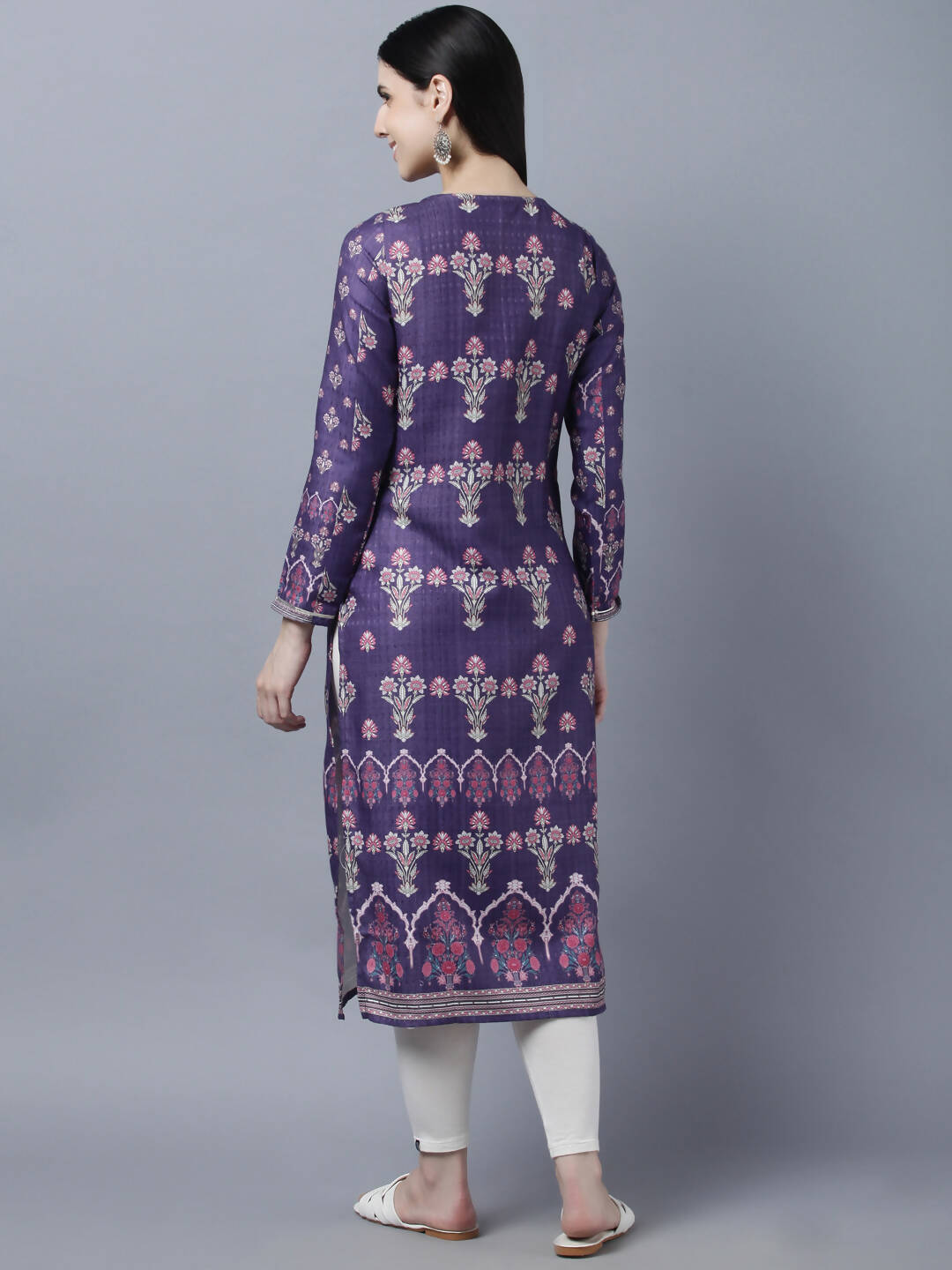 Myshka Women Purple Ethnic Motifs Printed Kurta | Grocsy
