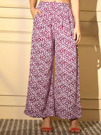Pink Crepe Digital Printed Top With Matching Trouser - Shivani | Grocsy