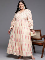 Ahalyaa Women's Traditional wear Ethnic Dress - Tan | Grocsy