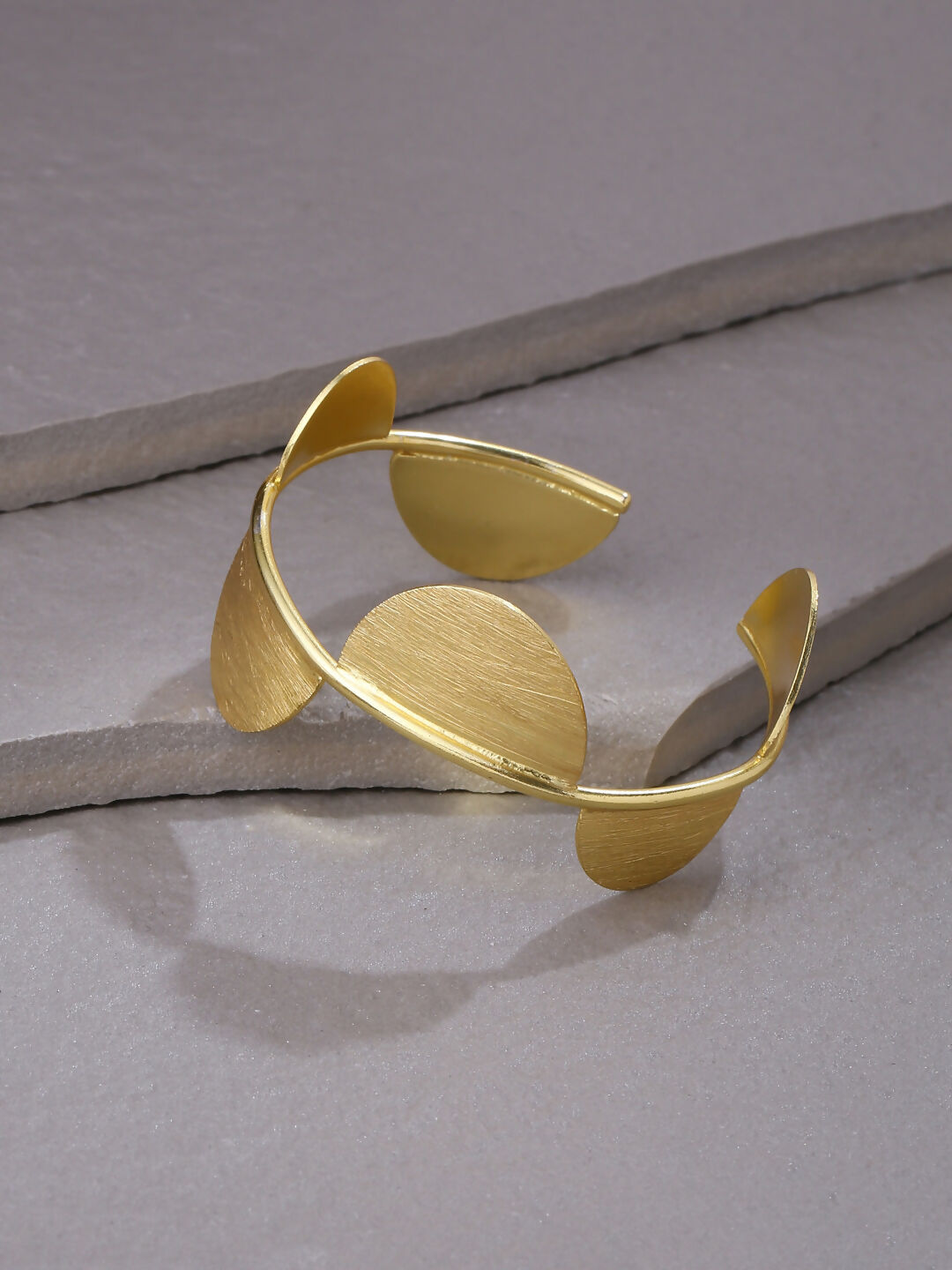 NVR Women Gold-Polished Adjustable Kada Bracelet | Grocsy