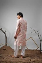 Pink Modal Designer Printed Kurta Set - Mahotsav | Grocsy