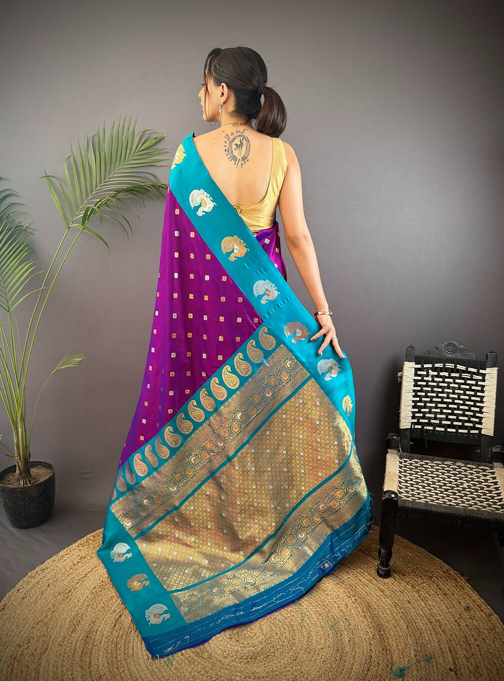 Joban Fashion Royal Blue Butti Banarasi Silk Sarees | Grocsy