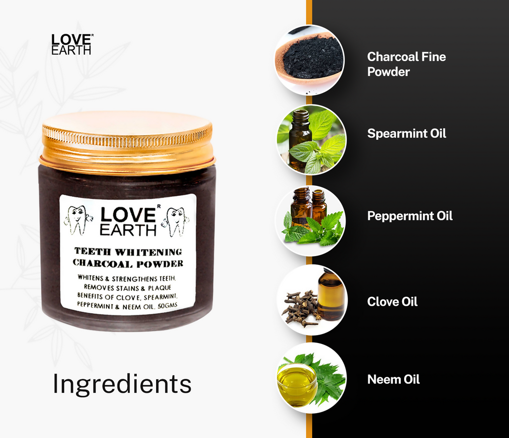 Love Earth Teeth Whitening Charcoal Powder | Grocsy