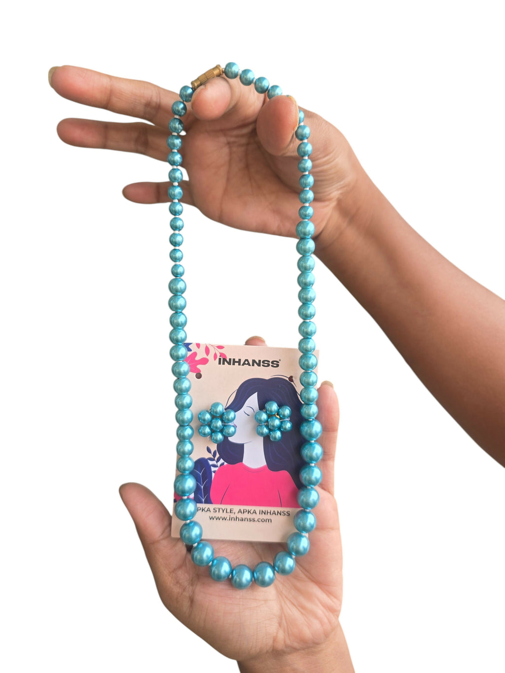 Inhanns Spectrum Everyday Pearl Sets - Single Strand - Skyblue | Grocsy