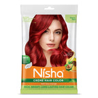 Nisha Creme Hair Color for Women - Flame Red | Grocsy