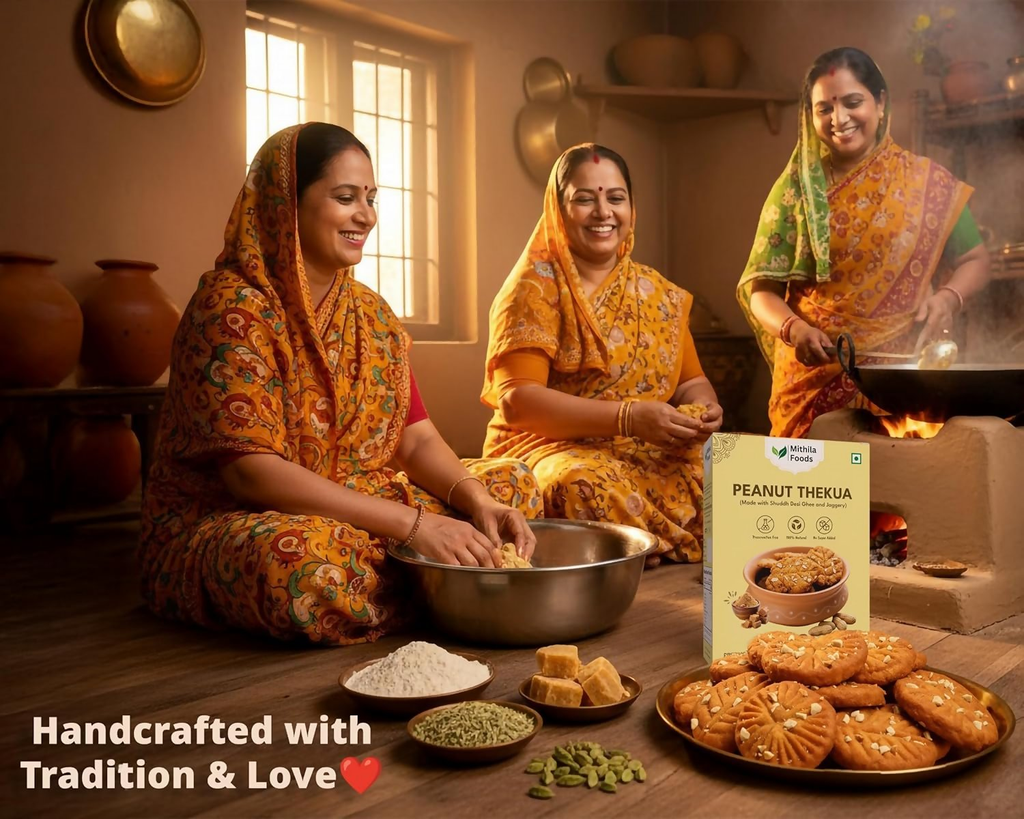 Mithila Foods Peanut Thekua Traditional Bihari Thekua With Peanuts Jaggery & Desi Ghee | Grocsy