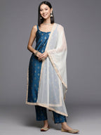Ahalyaa Women's Traditional wear Kurta Set - Blue | Grocsy