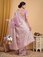 Shree Shyam Fashion Purple Linen Cotton Saree | Grocsy