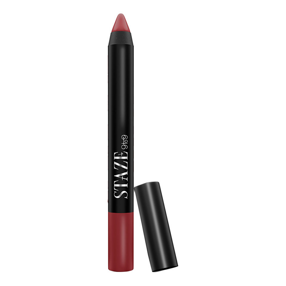 Staze 9 To 9 Pout On Matte And Smudgeproof Lip Crayon - 10 Royally Ruby | Grocsy