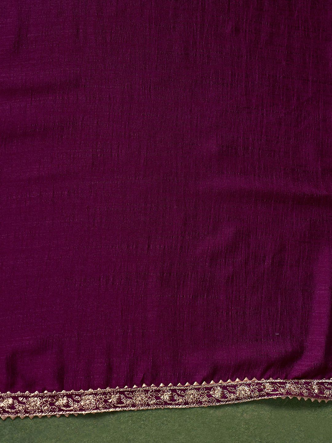 Sangria Floral Embroidered A-Line Kurta & Trousers With Dupatta | Grocsy