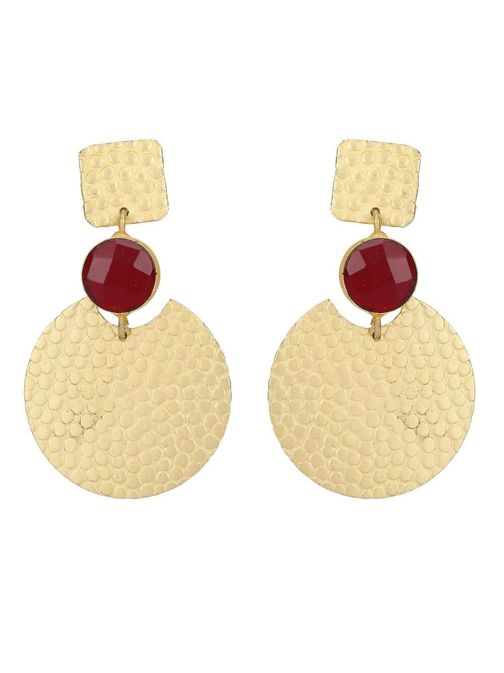 Joban Fashion Women Round Shape Matte Gold Earrings | Grocsy