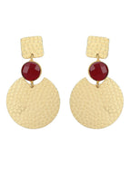 Joban Fashion Women Round Shape Matte Gold Earrings | Grocsy