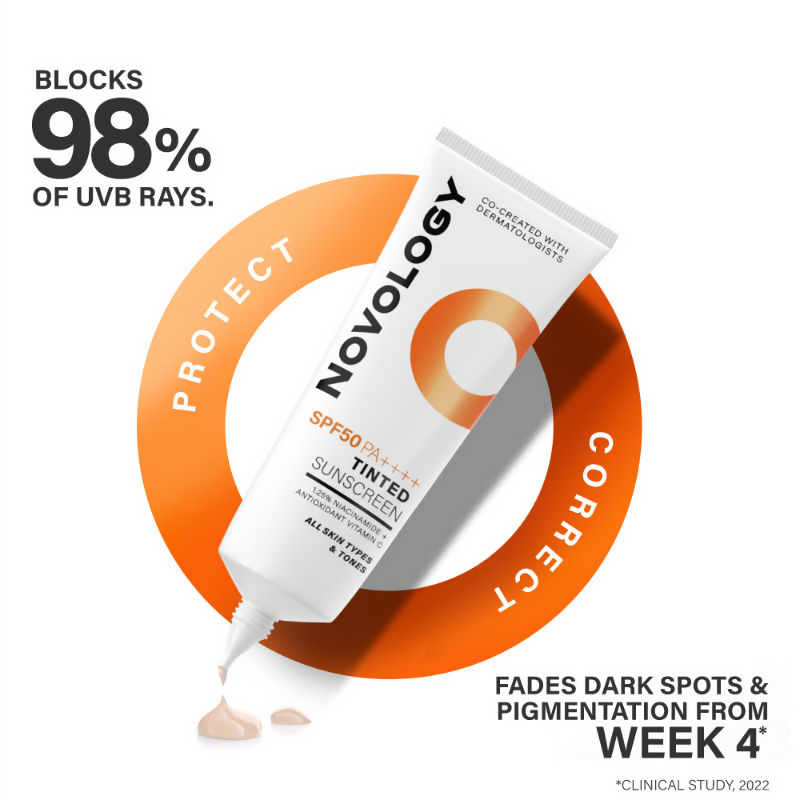 Novology SPF 50 PA++++ Tinted Sunscreen | Grocsy