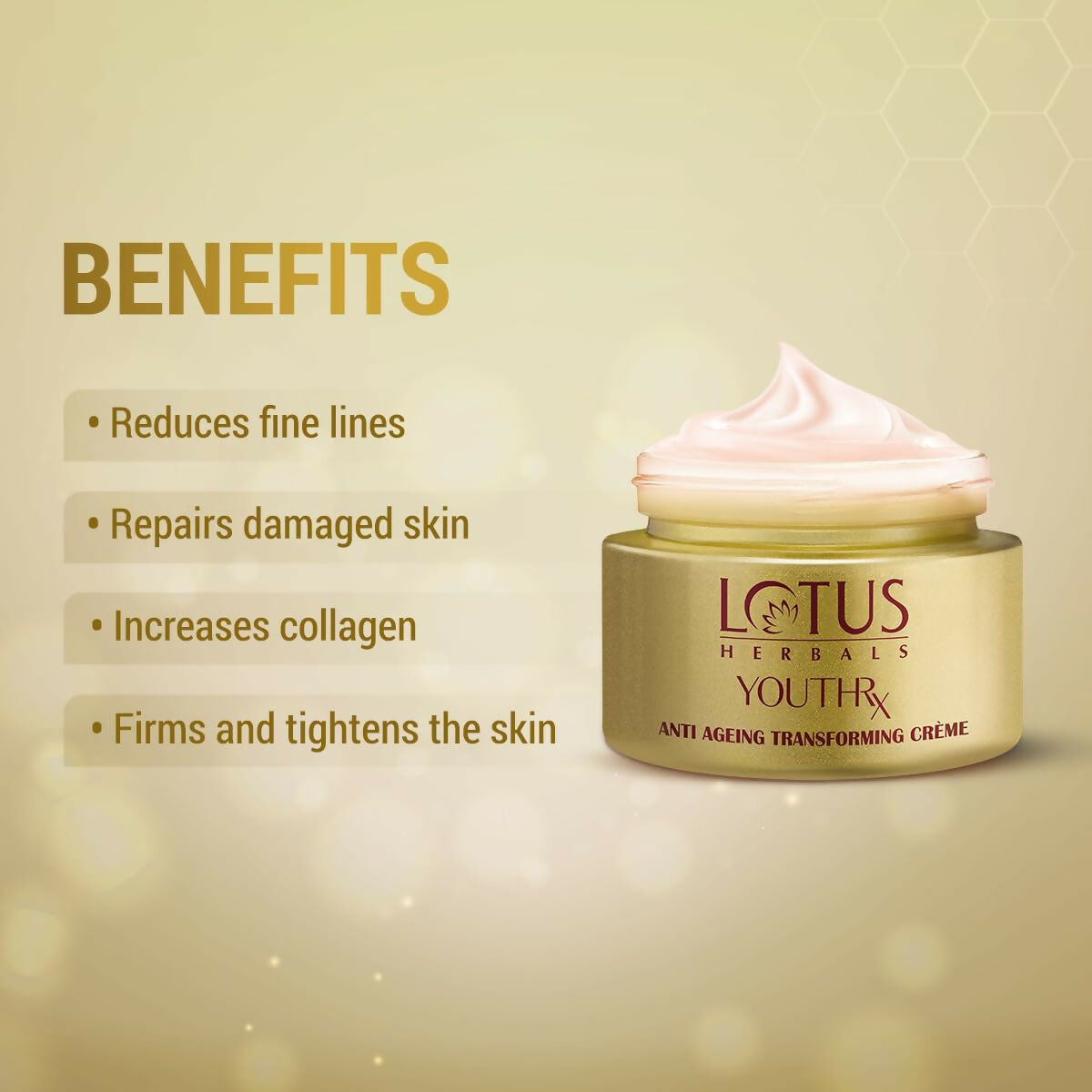 Lotus Herbals Youthrx Anti-Ageing Transforming Cream SPF 25 | Grocsy