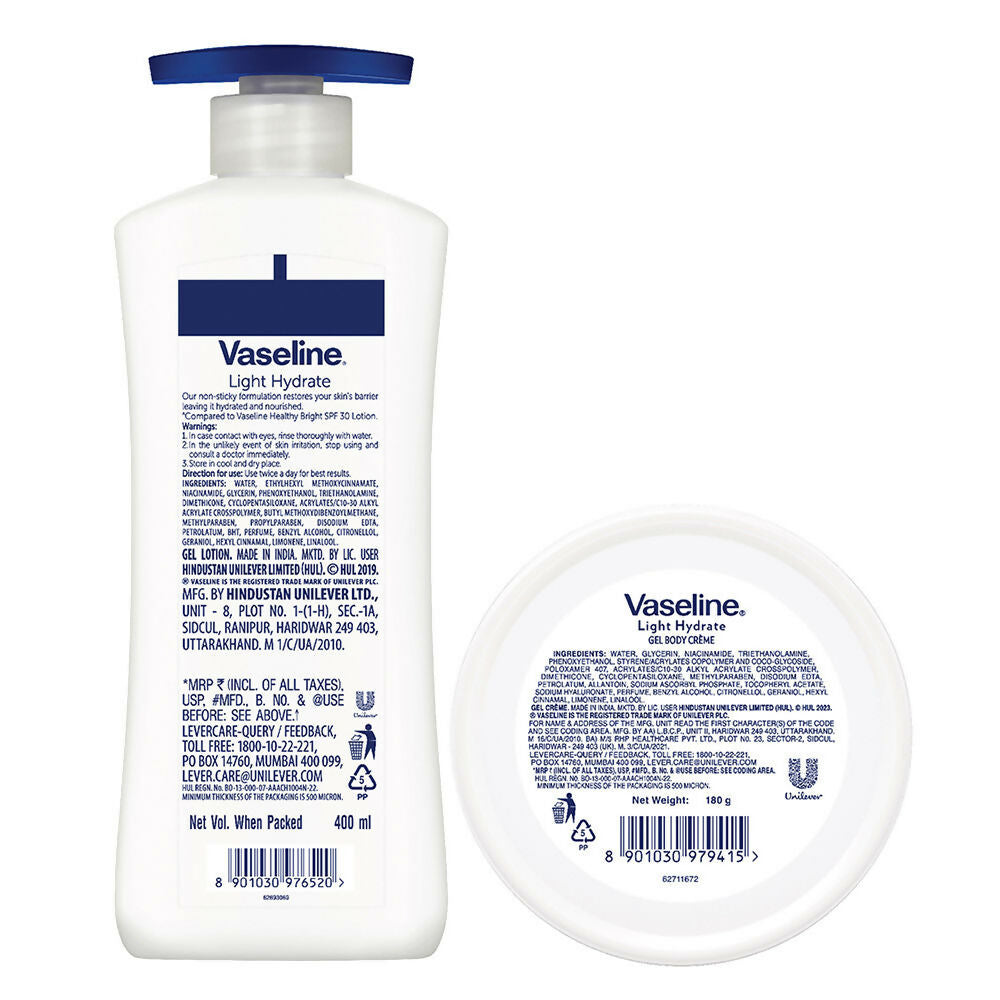 Vaseline Light Hydarate Combo | Grocsy