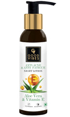 Good Vibes Aloe Vera + Vitamin E Anti - Acne Night Face Lotion | Grocsy