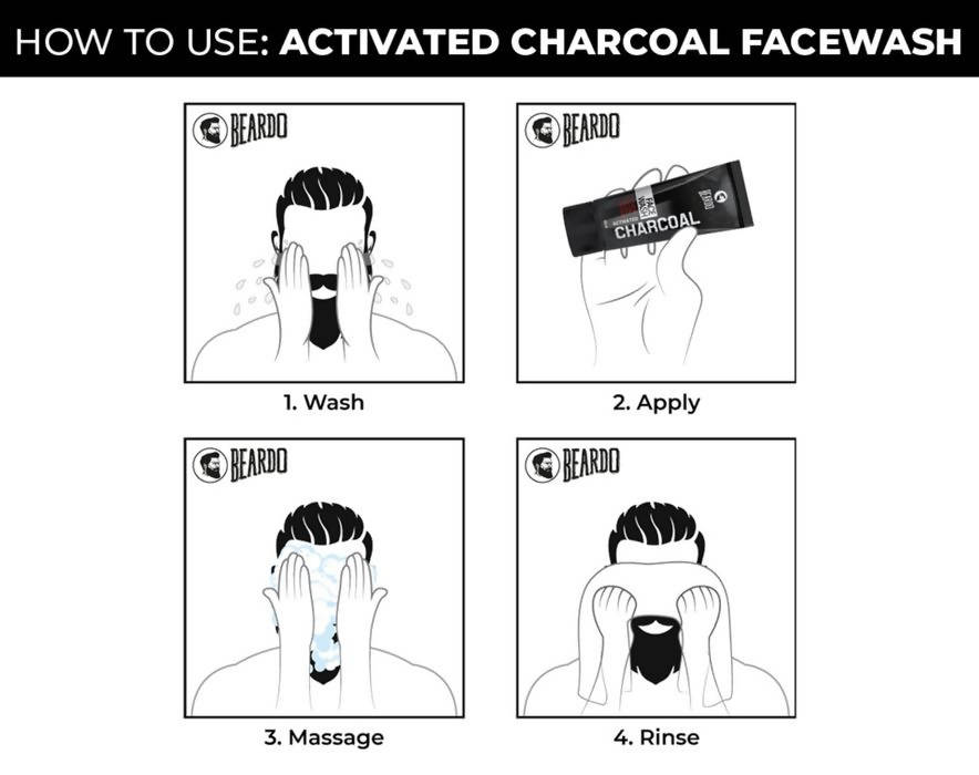 Beardo Activated Charcoal Facewash & Peel Off Mask Combo | Grocsy