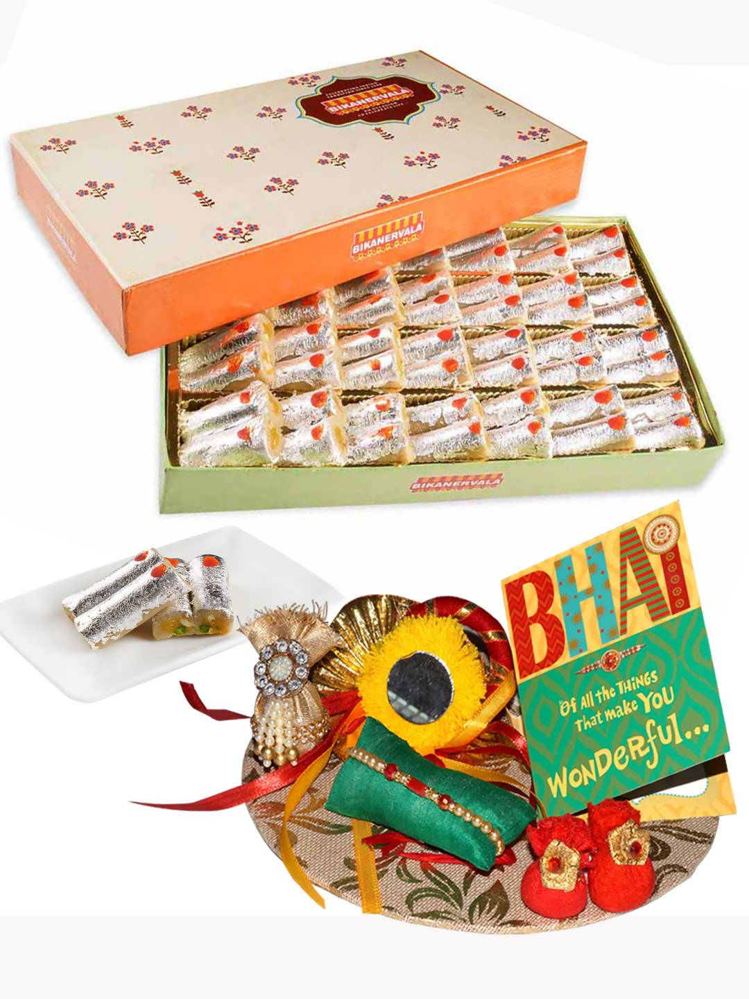 Bikanervala Kaju Roll Rakhi Gift | Grocsy