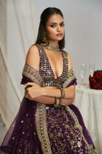 Purple Georgette Sequence Embroidery Work Lehenga Choli - Jihu Culture | Grocsy