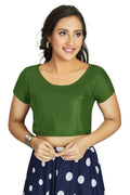 Aastha Fashion Women's Mehendi Art Silk Designer Festive Wear Readymade Blouse | Grocsy