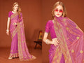 PR Fashion Dusty Pink Fendi Two Tone Silk Heavy Zari Embroidery Work With Zircon Work Saree | Grocsy