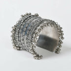 Mominos Fashion Joharkamal Oxidised Silver-Plated Ghungroo Handcraft Bracelet - Design 025