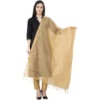 A R Silk Chanderi Piping Regular Dupatta Golden Color Dupatta or Chunni | Grocsy