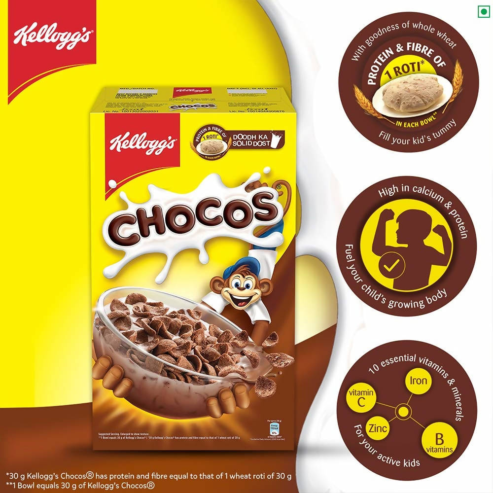 Kellogg's Chocos For Kids, Multigrain Energy, More Chocolatey, Kids Breakfast Cereal | Grocsy
