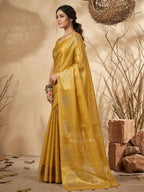 Shree Shyam Fashion Yellow Tissue Silk Saree | Grocsy