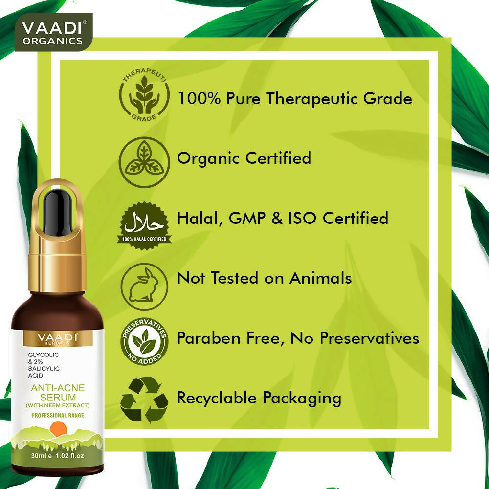 Vaadi Herbals Anti-Acne Serum With Glycolic & 2% Salicylic Acid | Grocsy