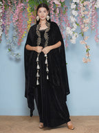 Joban Fashion Black Hand Embellished Cape with Inner and Skirt | Grocsy