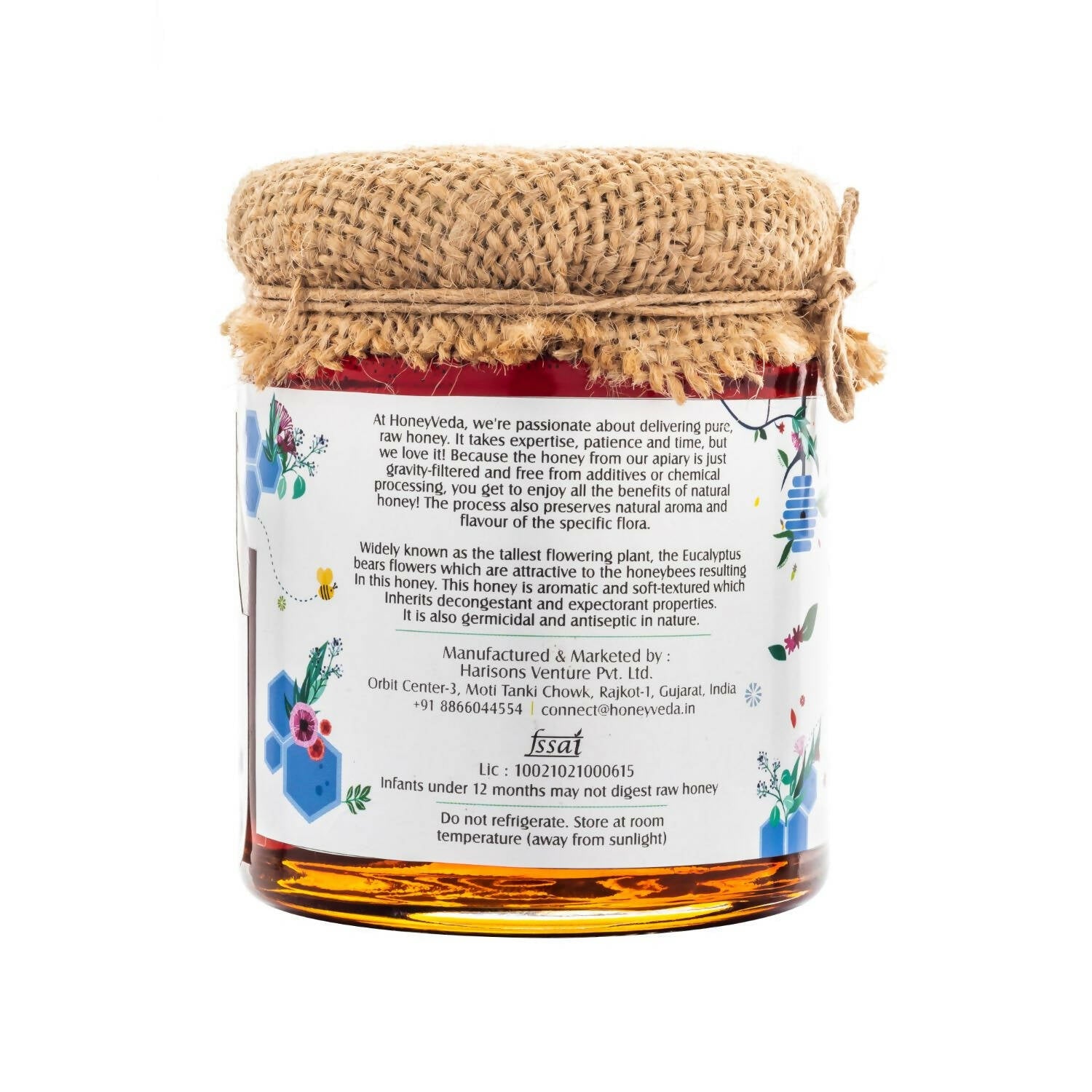 HoneyVeda Premium Raw Eucalyptus Honey