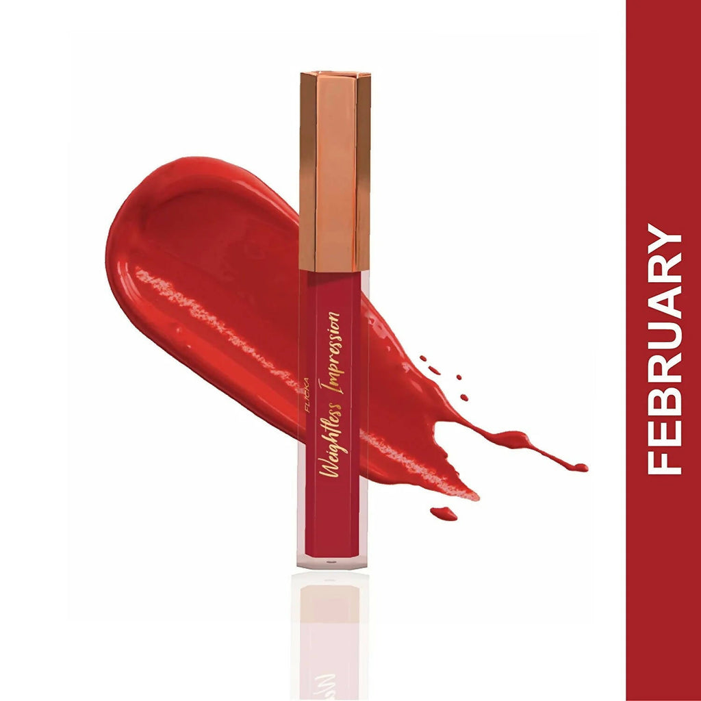 FLiCKA Weightless Impression 02 February - Red Matte Finish Liquid Lipstick | Grocsy