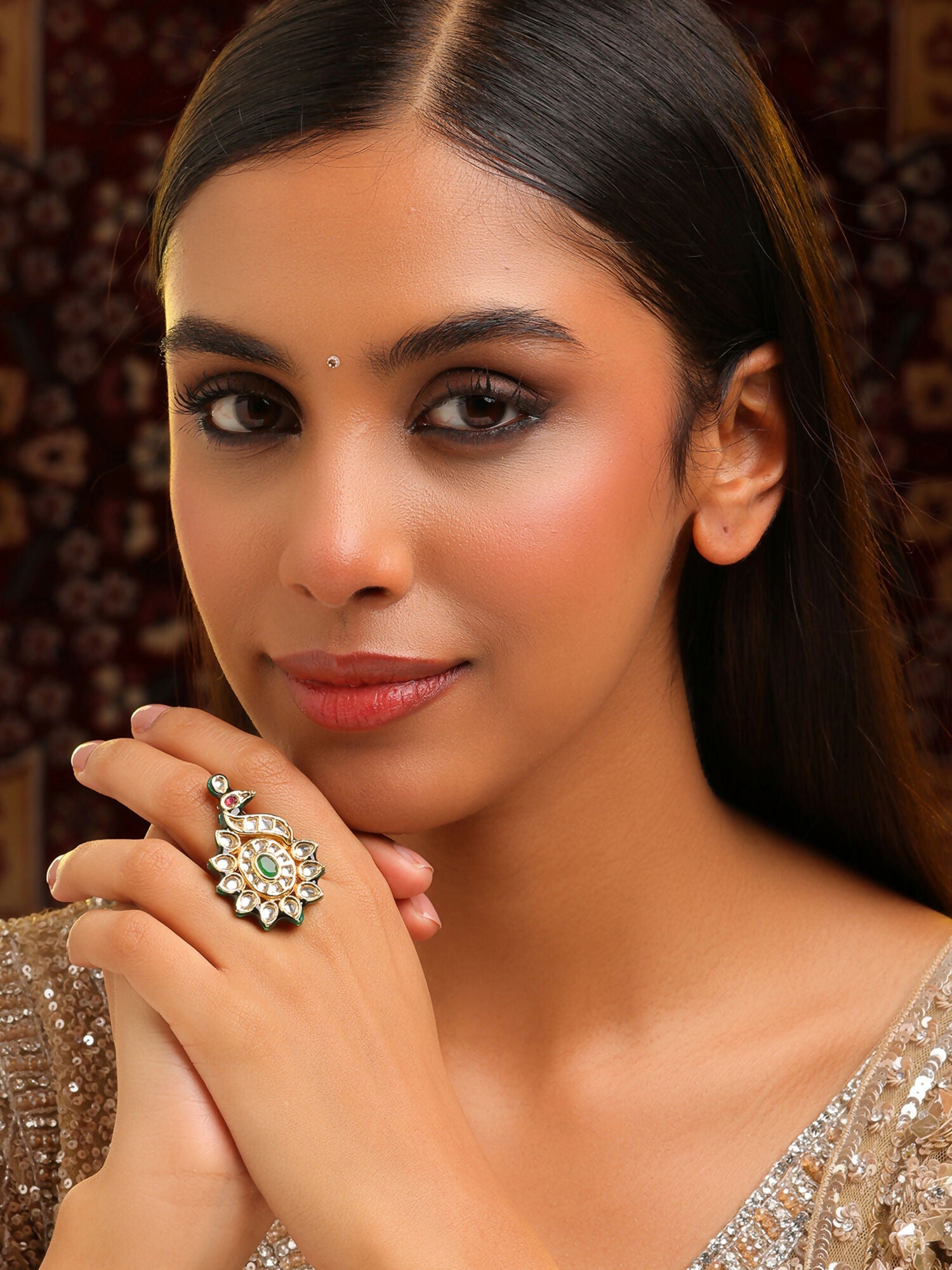 Ruby Raang Kundan Raaj Ring | Grocsy