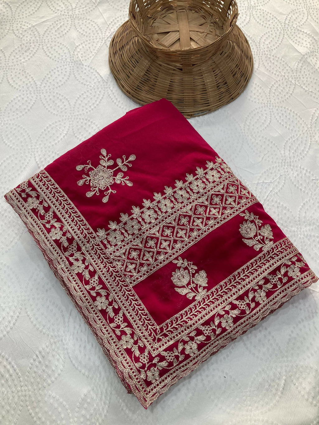 Teeya Creation Womens New Latest Party Wear Soft Georgette Saree-Pink | Grocsy