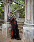 DEIANA'S Beautiful Designer Golden zari Soft Lichi Silk Saree - Orange | Grocsy