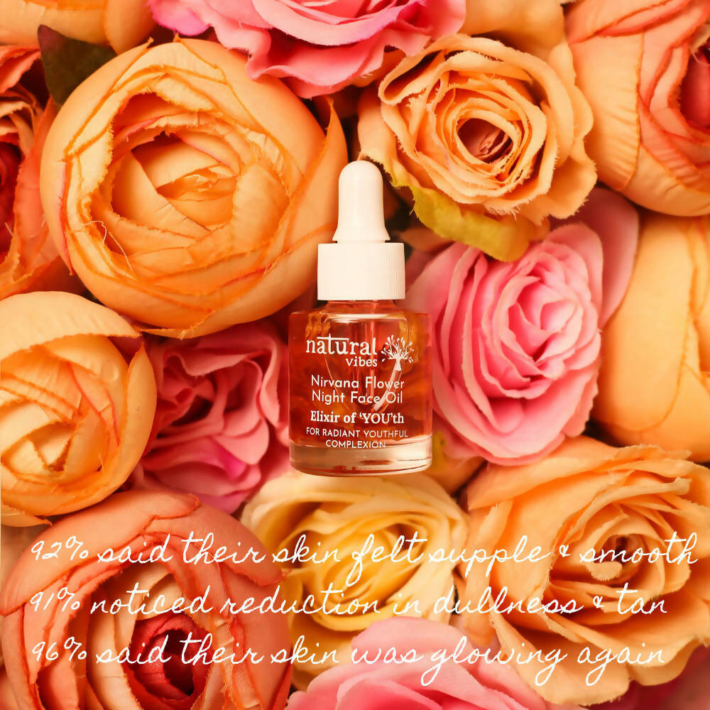 Natural Vibes Anti Ageing Nirvana Flower Night Face Oil | Grocsy