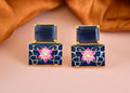 Joban Fashion Women Brass Blue Onyx Earrings | Grocsy