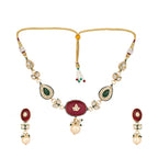 Nuyug 22K Gold Plated Radiant Sage Stone Kundan Necklace | Grocsy