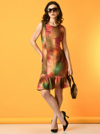 Myshka Women's Multi Printed Party Dress | Grocsy