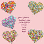 Confect Spring Sprinkles |  5 White, Pink and Sky Blue Pearls & Stars Pack of 5 (EAST 6) - 100Gms | Grocsy