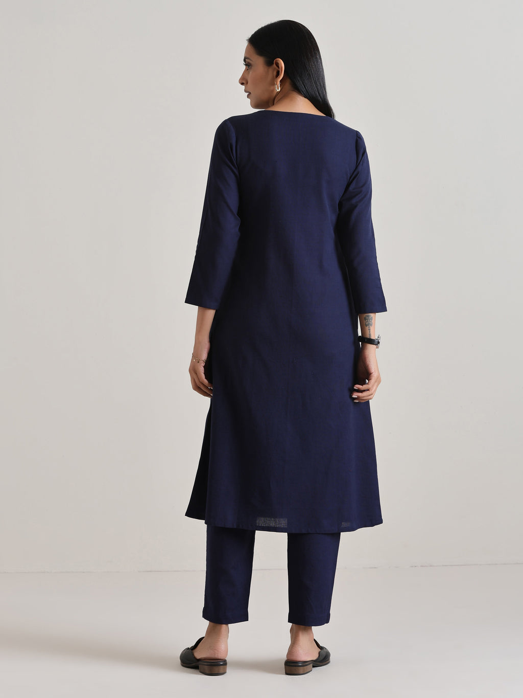 trueBrowns Blue Angrakha Kurta Set | Grocsy